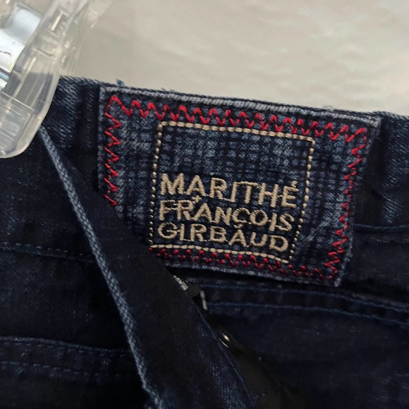 Marithe Francois Girbaud Womens Jeans Size 29 Boot Leg Frayed Pockets Creased - Picture 9 of 12